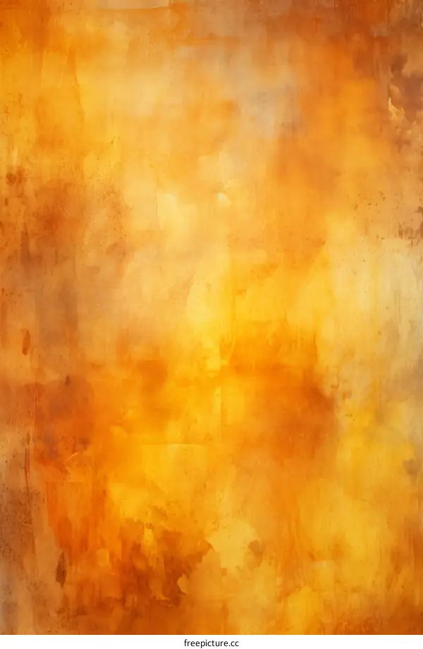 Abstract painting with a predominantly orange color scheme