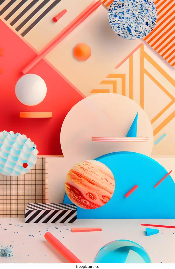 Abstract Geometric Shapes 3D Illustration