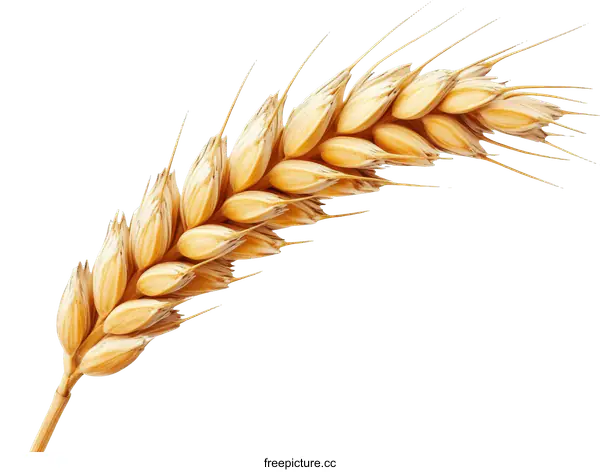[Transparent Background PNG]Golden Wheat Ear Isolated on White Background