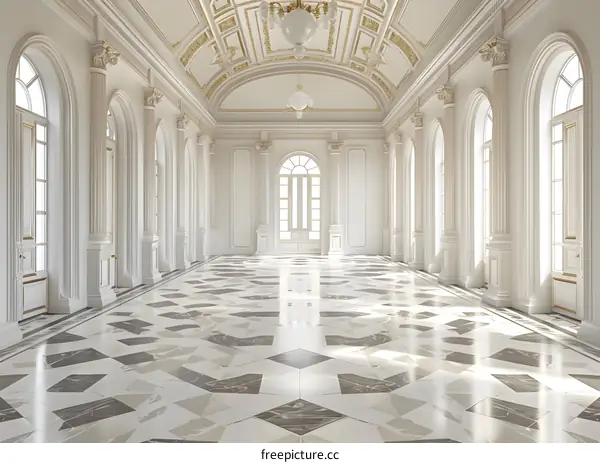 A Hall with Intricate Golden Elements