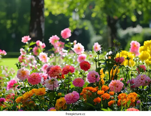Colorful Garden Flowers in Bloom