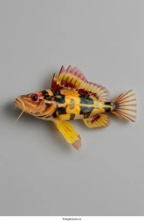 Colorful Fish on Gray Background