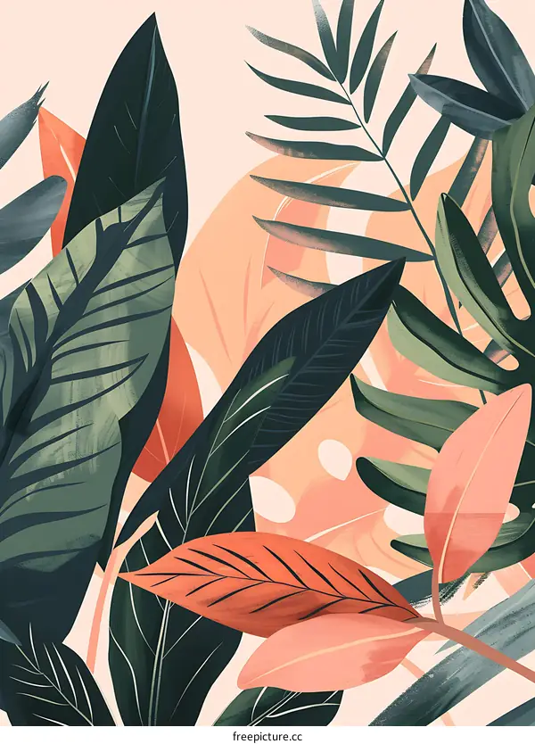 Tropical Leaf Pattern Illustration