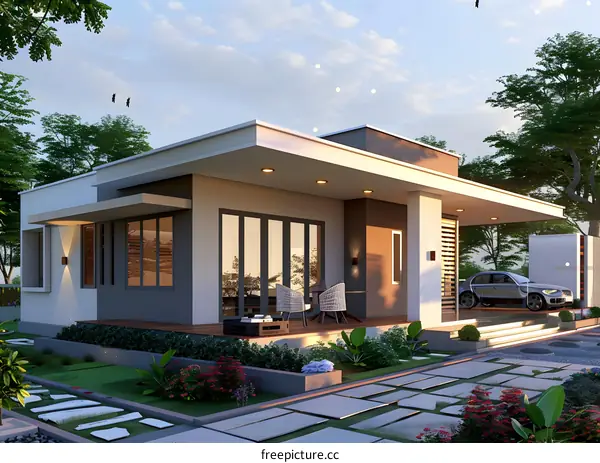 Modern House Exterior Design With Lush Greenery