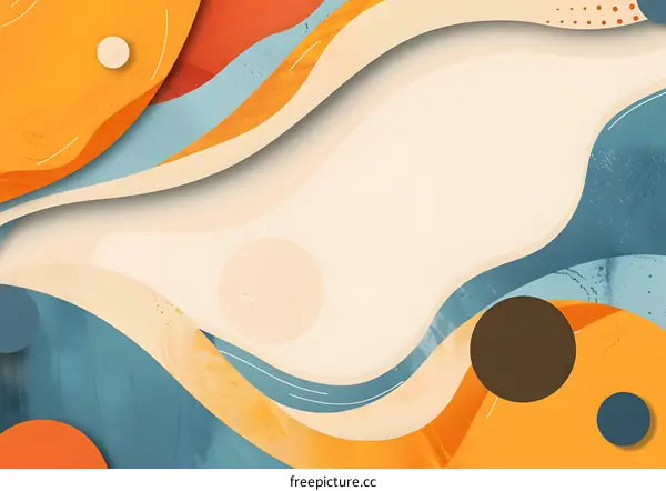 Abstract Background Design With Curved Lines and Circles