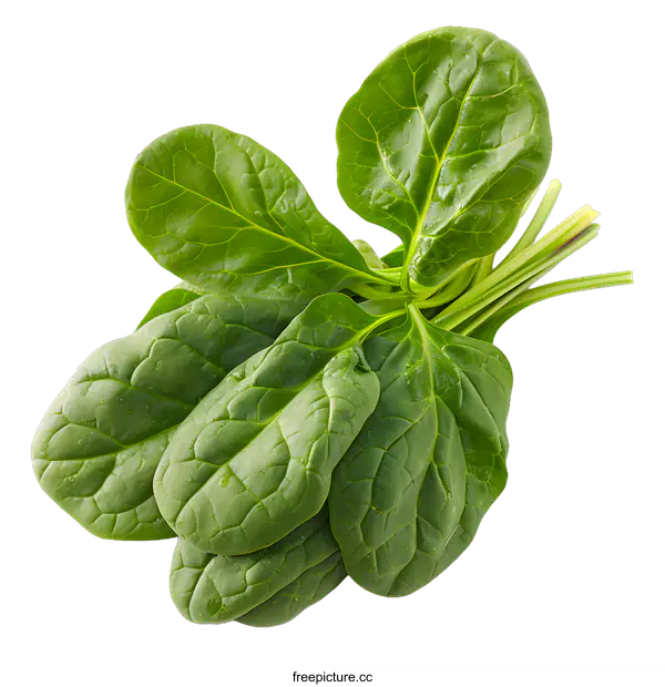 [Transparent Background PNG]Fresh Green Spinach Leaves Isolated On White Background