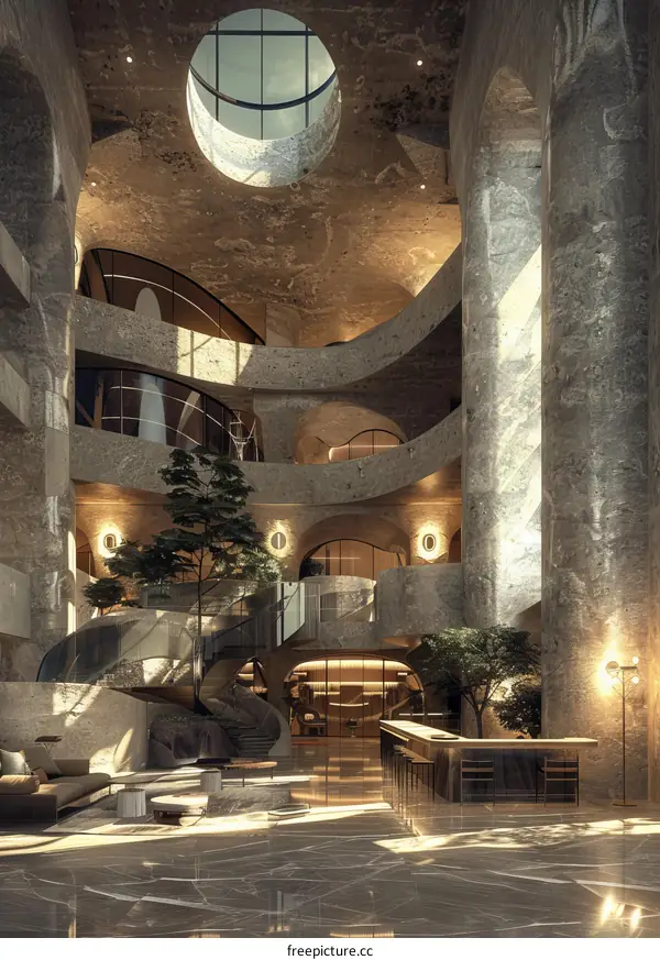 Modern Architectural Lobby Design with Natural Light