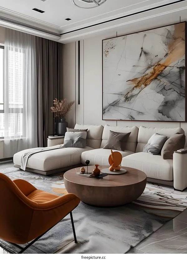 Modern minimalist style living room