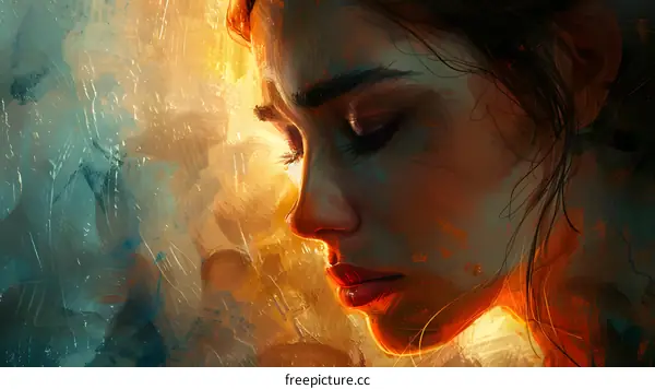 portrait of a young woman with long dark hair