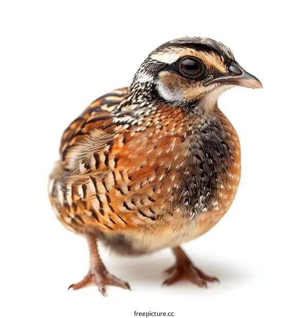 Small Brown Bird on White Background