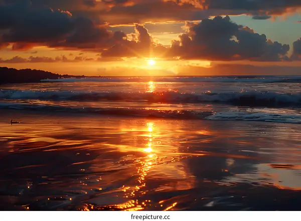 Sunset over the ocean