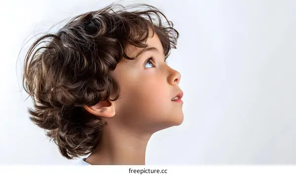Little Boy Looking Up Portrait