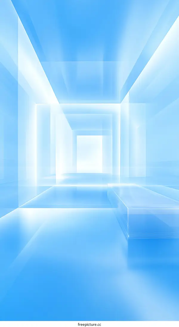 Abstract Blue Geometric Space Illustration