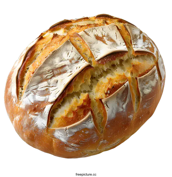 [Transparent Background PNG]Freshly baked loaf of bread on white background