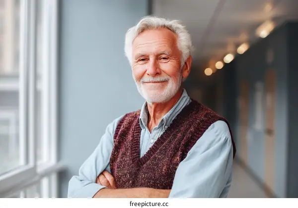 Portrait of a Smiling Senior Caucasian Man