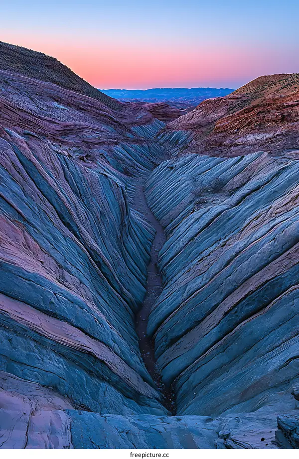 Striped Canyon Walls at Sunset