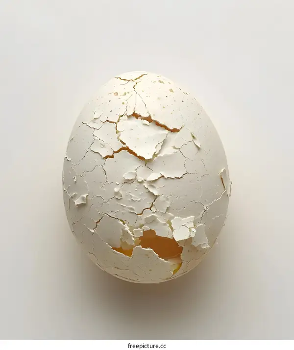 Cracked ostrich egg