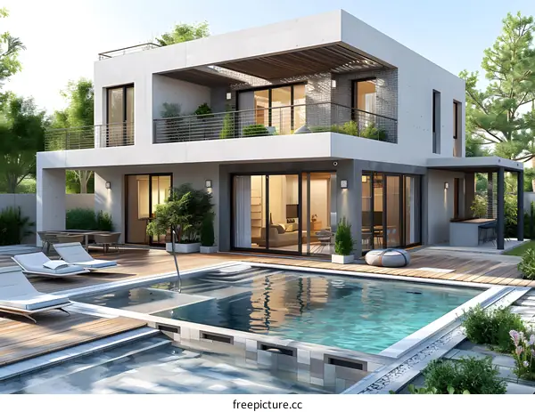 Modern Minimalist Villa Design with Pool