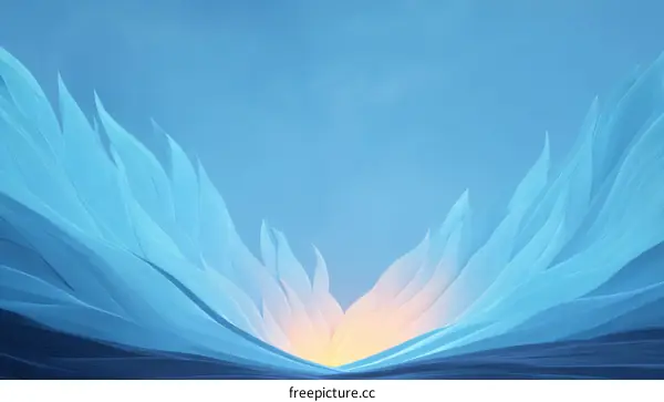 Abstract Light Blue Floral Design