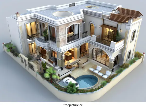 Breathtaking 3D Architectural Visualization of a Luxurious Villa with a Private Swimming Pool