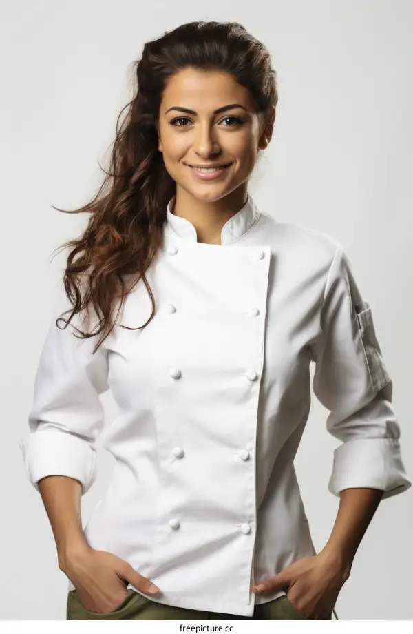 Portrait of a young female chef smiling