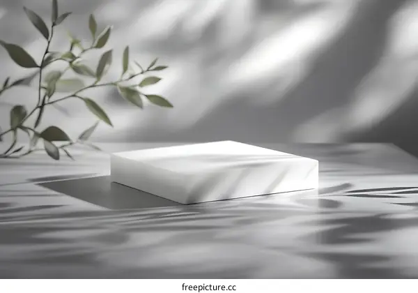 Minimalist White Display Podium with Natural Light