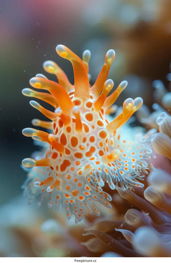 Stunning Orange and White Nudibranch Underwater