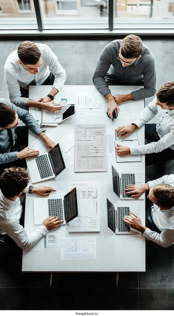 Business Meeting of Caucasian Men