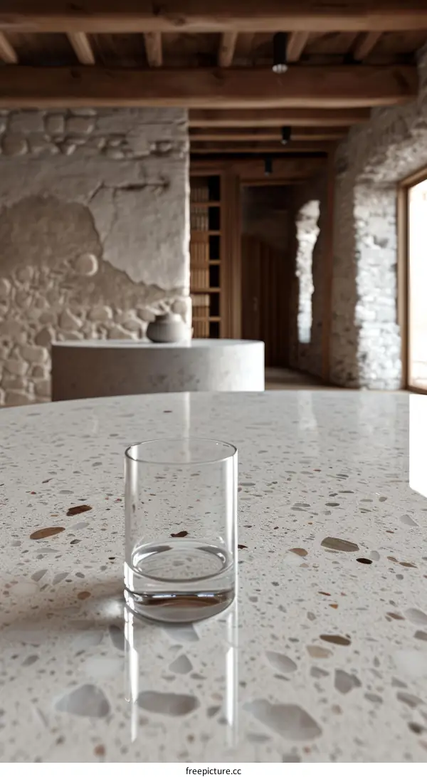 An illustration of a glass on a table