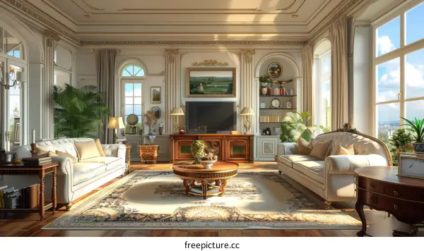 Spacious and Bright Living Room with Neutral Colors