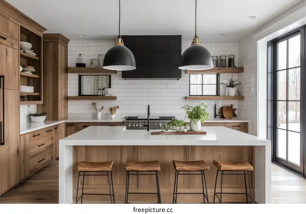Modern Farmhouse Kitchen Design with Open Concept