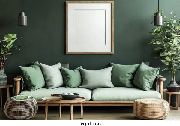 Modern Green Living Room Interior Design