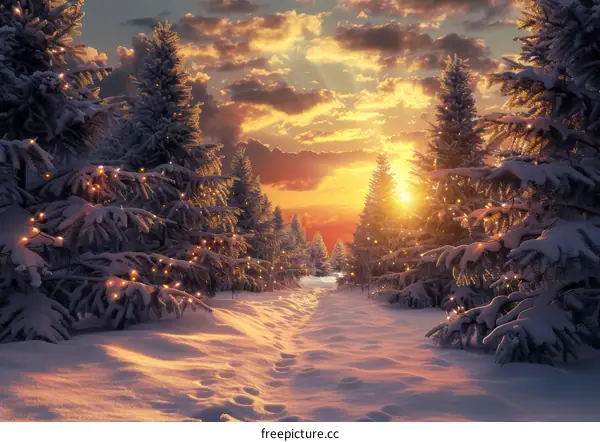 Sunset Winter Wonderland