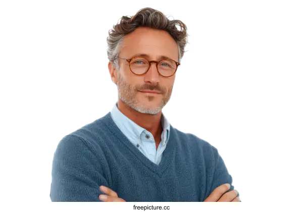 [Transparent Background PNG]Confident Caucasian Male Portrait