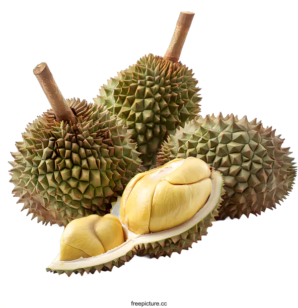 [Transparent Background PNG]durians isolated on white background