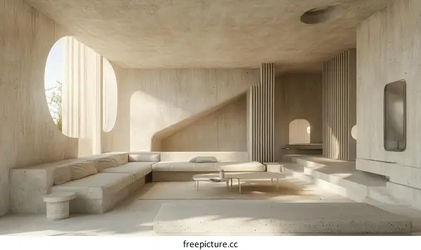 Modern Minimalist Concrete Interior Design