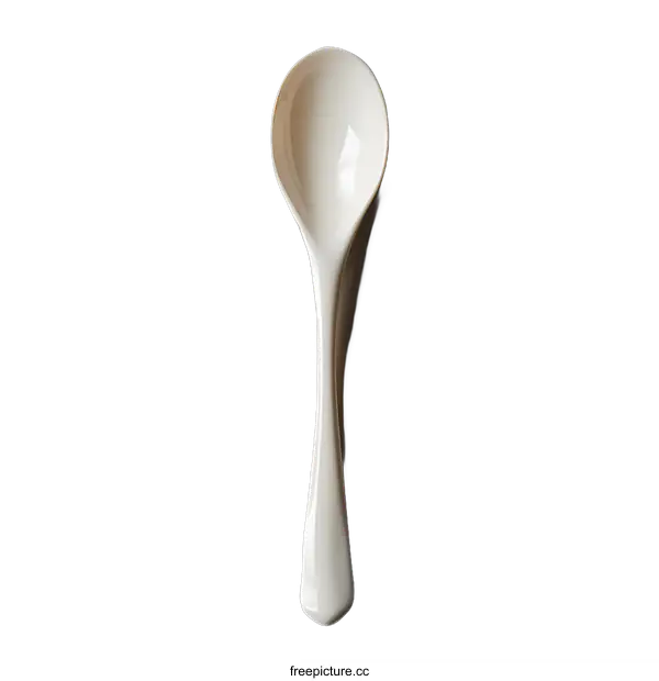 [Transparent Background PNG]White Ceramic Spoon on transparent background