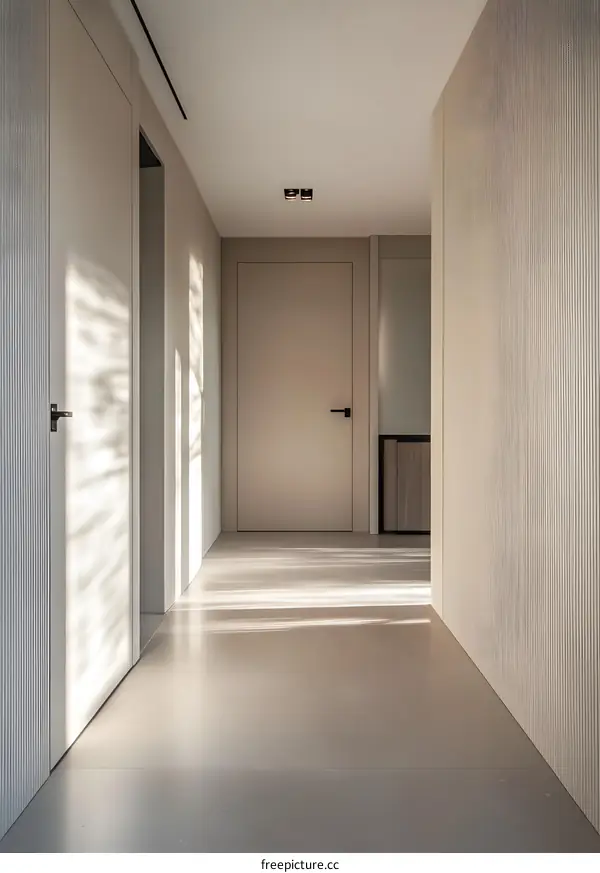 Minimalist Interior Design with Beige Doors and White Walls