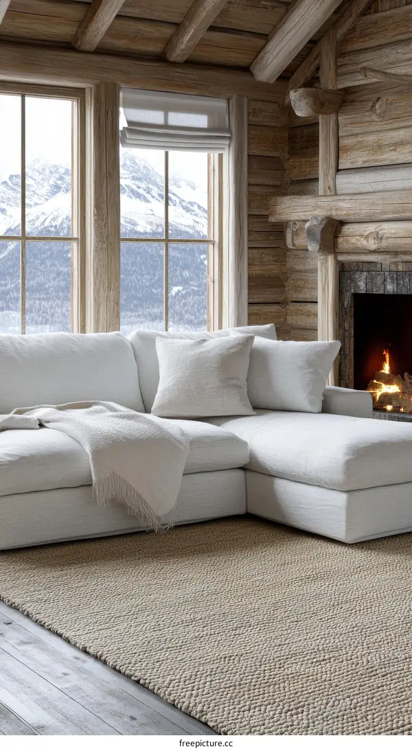 Cozy Mountain Cabin Living Room Rug