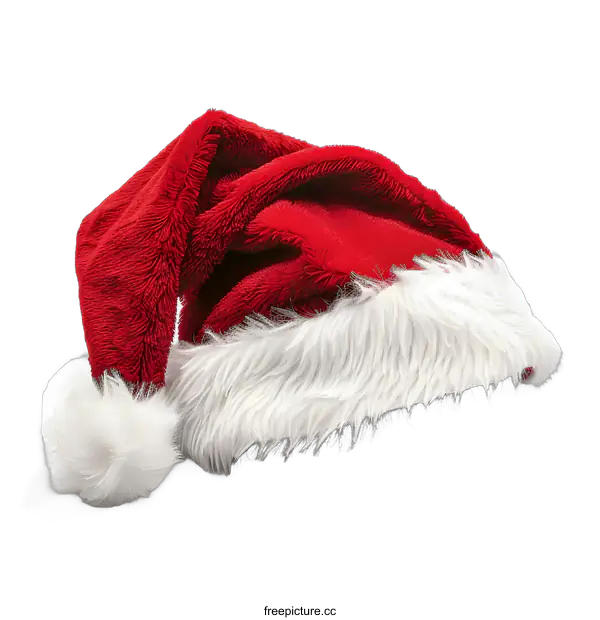 [Transparent Background PNG]Red and White Santa Claus Hat on White Background