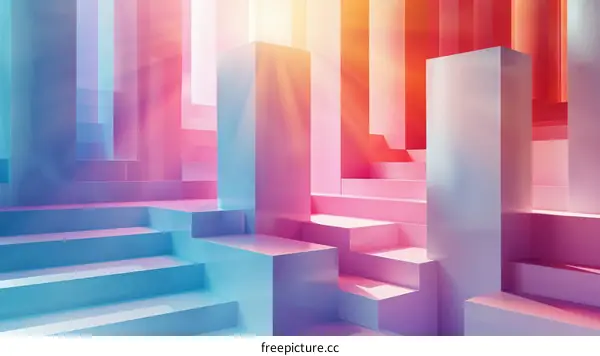 Abstract Geometric Composition with Vibrant Colors