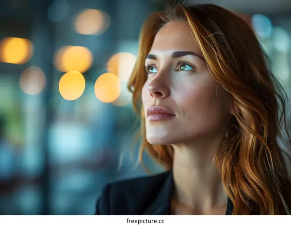 portrait of a young woman looking away