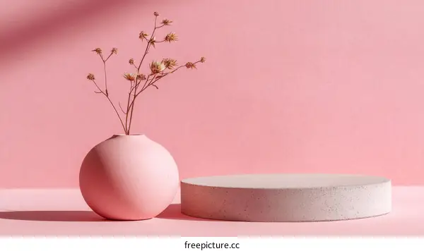 Pink Aesthetic Vase and Display Stand