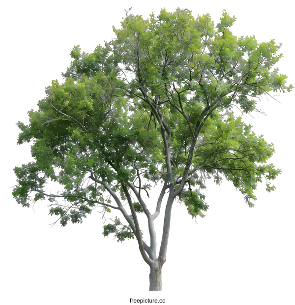 [Transparent Background PNG]Green Tree with Lush Foliage Isolated on White Background