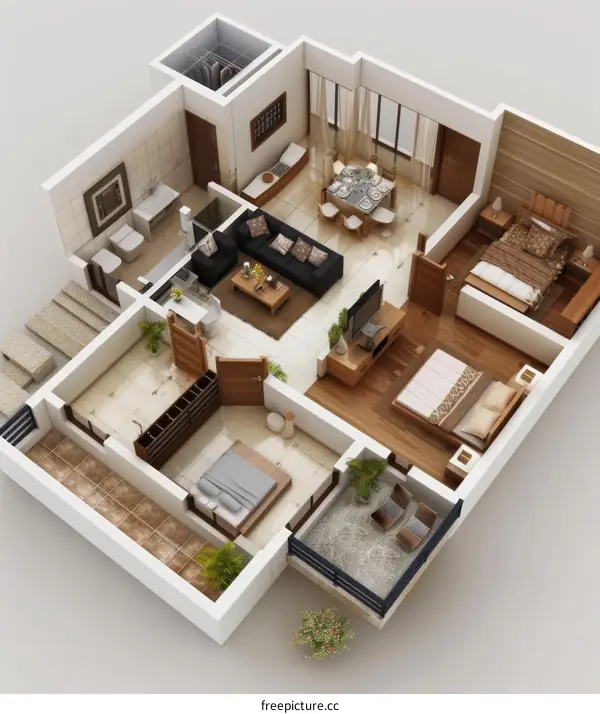 Three Bedrooms, Two Halls, and A Modern House Plan