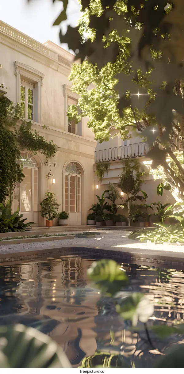 Luxury Villa with Pool and Lush Greenery