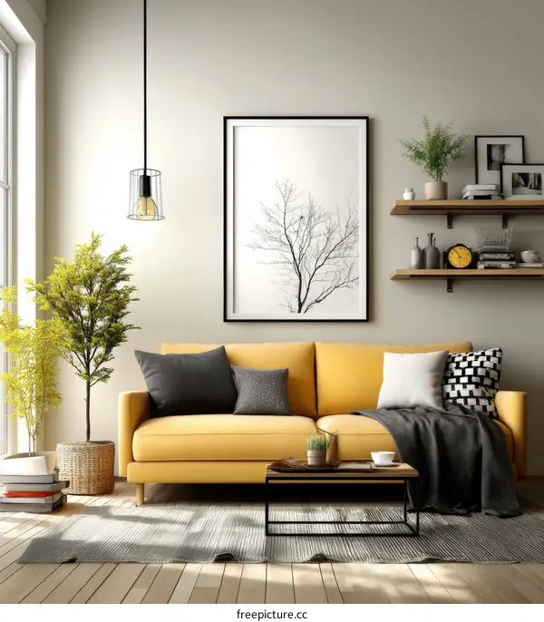 Modern Living Room Interior Design Illustration