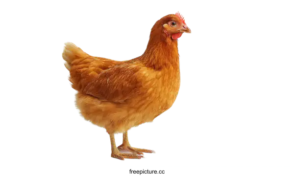 [Transparent Background PNG]Single Chicken Portrait on White Background