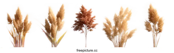 [Transparent Background PNG]Decorative Dried Pampas Grass Set