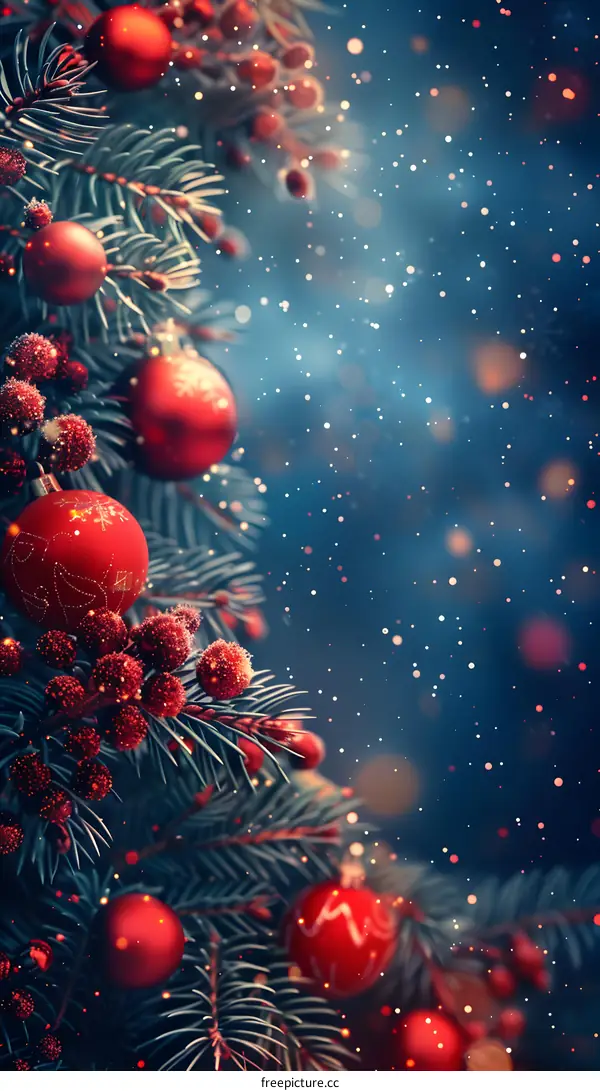 Christmas Tree With Red Ornaments